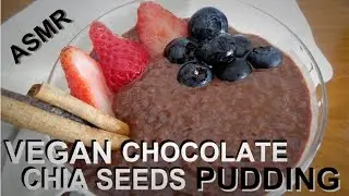 Vegan Chocolate Chia Seeds Pudding - ASMR cooking recipe w/soft whispers