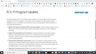 PMI R.E.P. Program  Updates