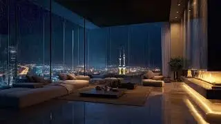 Midnight Skyline Rain 🌧️ Relaxing Rain Sounds for Sleep, Study & Stress Relief (1 Hour)