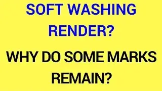 Why can marks remain on render after softwashing?
