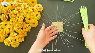 How To Make Yellow Paper Flower Bouquet 🌼 | Easy DIY Paper Flowers