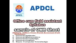 APDCL Office cum field assistant syllabus 2019