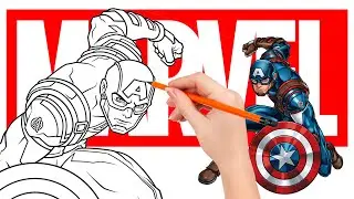 How to draw Captain America from Marvel | Easy step by step tutorial