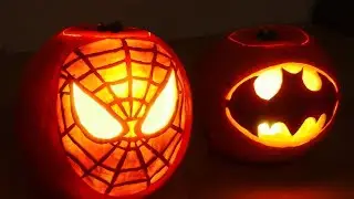 Halloween Pumpkin Superheros - Spiderman & Batman