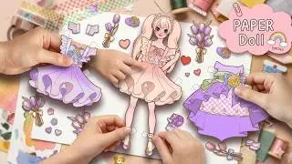 DIY PAPER DOLL | How to Make Printable Paper Dolls | Cute Flower Paper Doll Dress up | 종이인형 무료 도안 다운