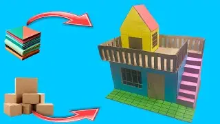 Coloring a miniature house made from origami paper || How to make a miniature house part 2