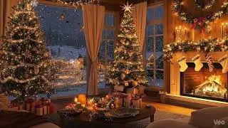 Cozy Cabin Christmas Ambience | Embers & Evergreens | Relaxing Time