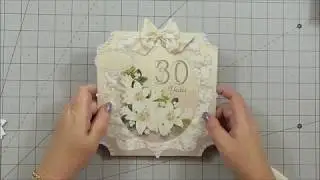 How to make a beautiful 3d Wedding card, easy to make & suitable Pearl Weddings too.