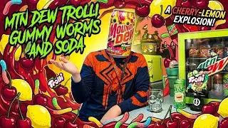 Mountain Dew Trolli 2025. Zero Sugar soda + sour gummy worms