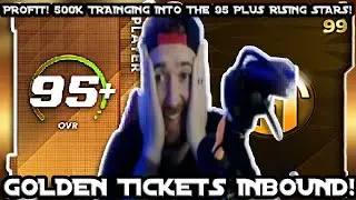 WE MADE PROFIT! 500K TRAINING INTO THE 95+ RISING STAR REROLLS! GOLDEN TICKETS INBOUND! MADDEN 22