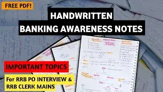 Important Topics for RRB PO INTERVIEW & CLERK MAINS | Handwritten Notes 📝 