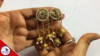 BAHUBALI EAR RINGS|How To Make Kundan Ear rings  At Home|Hairstyles and fashions