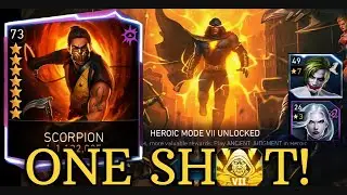 ONE SHOT!🔥 Boss BLACK ADAM by SCORPION H7 Ancient Judgment Solo Raid in Injustice 2 Mobile Gameplay