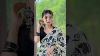 try black printed Saree pose ideas|for girls 🫠💓#shorts #saree #youtubeshorts #trending
