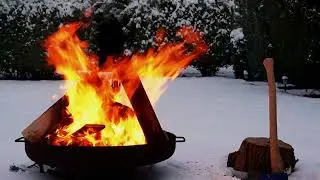 🔥 Outdoor Fire Bowl in Snow | Season 6 &ndash; Relaxing Fire Sounds 4K