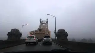 Entering New York City Manhattan through the 59 St Bridge.