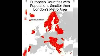 European Countries with Populations Smaller than London's Metro Area! #map #europe #youtubeshorts