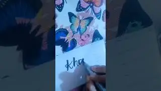 How to do calligraphy. How to write Khan in cursive writing #calligraphy #writing #subscribe