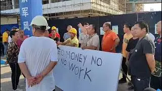 Chinese nationals strike at children's hospital construction site