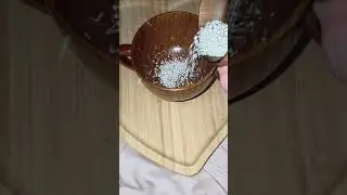 ☕✨ Wooden Mug Close-Up | White Pearls Pouring ASMR