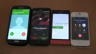 Incoming call & Outgoing call at the Same Time 2 HTC 8s +One X+Samsung s4+Iphone 4 ios 7
