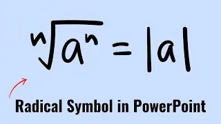 how to write radical symbol in powerpoint