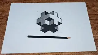 How to draw 3d easy geometric patterns (part 8)