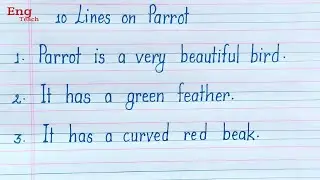 10 lines essay on Parrot | Essay on Parrot | handwriting | writing | English essay | Eng Teach