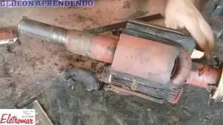 CORTANDO INDUZIDO GERADOR 7,5 KVA