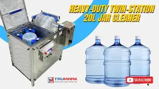 Heavy-Duty Twin-Station 20L Jar Washing Machine | Automatic Brushing & Rinsing