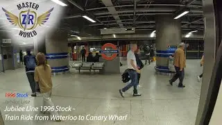 Jubilee Line 1996 Stock - Train Ride from Waterloo to Canary Wharf (05/06/2022)