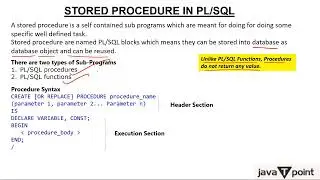 Stored Procedure in SQL in Hindi | SQL Tutorial l Javatpoint Hindi