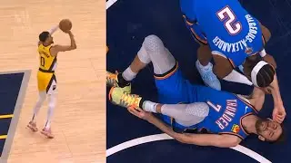 Tyrese Haliburton logo 3 then Chet Holmgren ankle injury and SGA tells him to get up