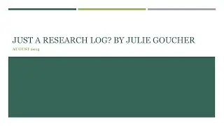 Just a Research Log