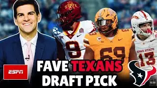ESPN Field Yates Reveals Texans With Favorite Pick From NFL Draft