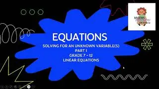 Equations part 1 - Linear Equations