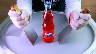 Fanta Strawberry Ice Cream Rolls 🍓 | Satisfying Street Food ASMR - ايس كريم رول فانتا فراولة