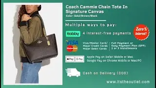 Coach Cammie Chain Tote In Signature Canvas Color: Gold/Brown/Black