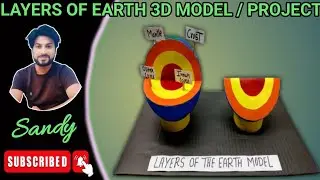 layers of earth model 3D with cardboard |Science project ideas | geography model earth layer