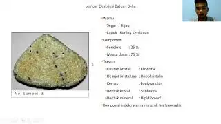 Praktikum Petrologi Batuan Ultramafik (Warna, Komponen, Tekstur, dan Komposisi batuan Ultramafic)