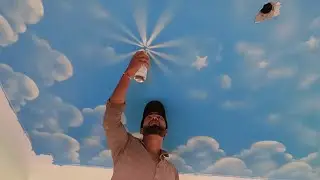 Sky ceiling painting 😍 | beautiful Cloudy sky design for ceiling | painting