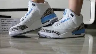 Air Jordan 3 UNC PE on feet