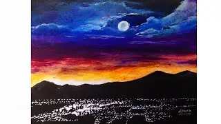 Realistic Sunset painting || how to make sunset painting with water colours