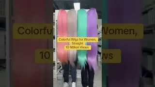 Colorful Wigs for Women, 4 Pieces Colorful Long Curly Wigs #colorwigs