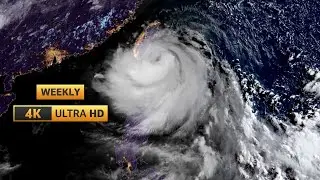 Timelapse of Typhoon Podul (Gorio) 4K UHD Himawari Satellite Images Taiwan and China Aug 2025