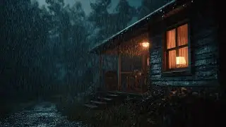 Cozy Night Rain at a Forest Cabin 🌧️ Real Rain Sounds for Deep Sleep