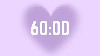 1 hour Timer for study writing reading distraction free, purple heart aesthetic ♡ Pomodoro timer