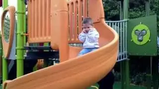 Patrick Reikofski - Carson Reikofski on a slide at Epcot's The Oz Playground