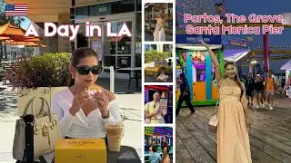Santa Monica Pier at Night + The Grove Tour & Trying Porto&rsquo;s Bakery! LA Travel Vlog