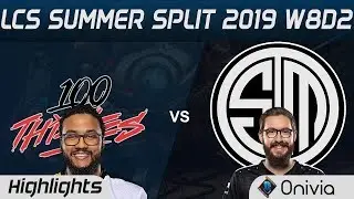 100 vs TSM Highlights LCS Summer 2019 W8D2 100Thieves vs Team Solo Mid LCS Highlights by Onivia